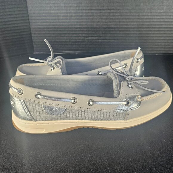Women's 8.5 W Sperry Coastfish One Eye Boat Slip On Shoe Light Gray - Picture 9 of 10